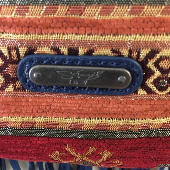 Sharif Moroccan Suede Fringe Leather Crossbody Bag NEW Blue Western Aztec Boho - Picture 6 of 13